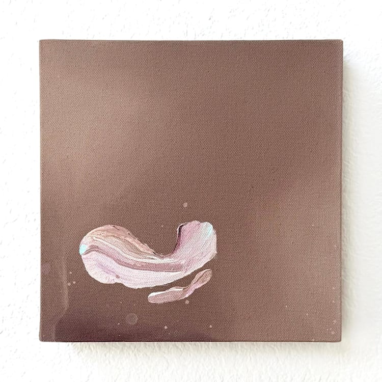 "Mocha Mint" - Original Painting in brown by robyn lomauro