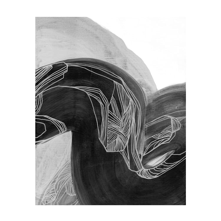 "Black Brush 2" - Original Painting in black by Kirsta Benedetti