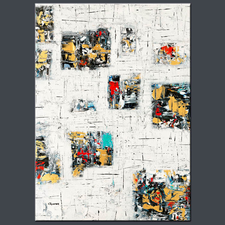 "precious moments" - Original Painting in white by Carmen Guedez