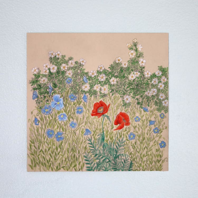 "Late Spring Morning I" - Original Painting in green by Janie Allen