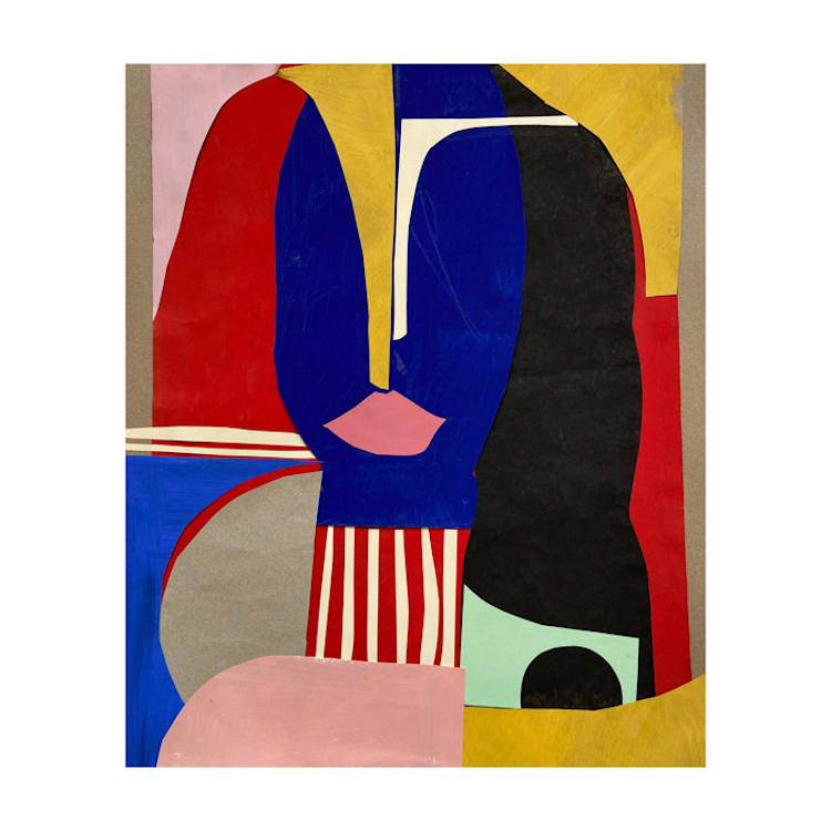 "Girl in Blue" - Original Painting in multicolor by cyrille gulassa