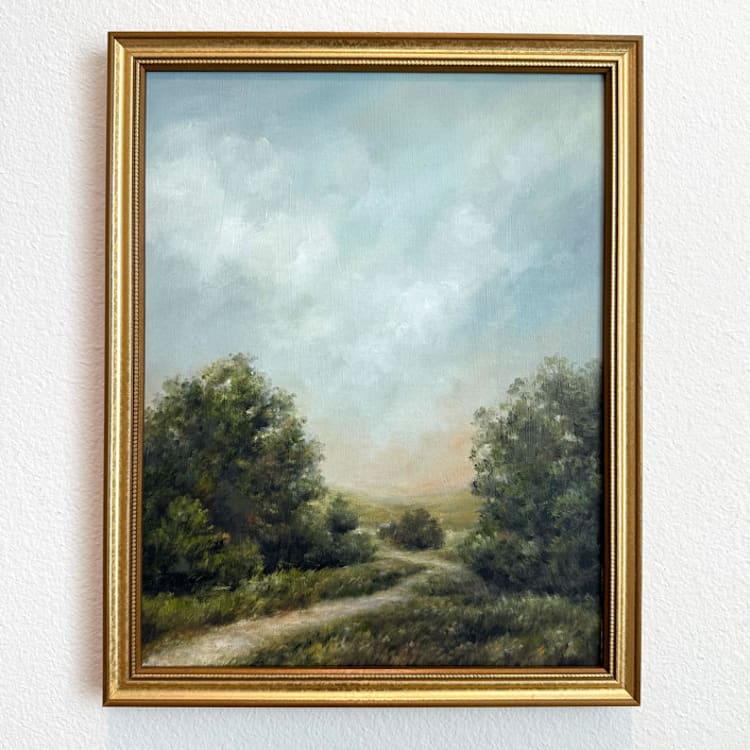 "Path at Sunset" - Original Painting in multicolorassorted-colors by Sara Swanson