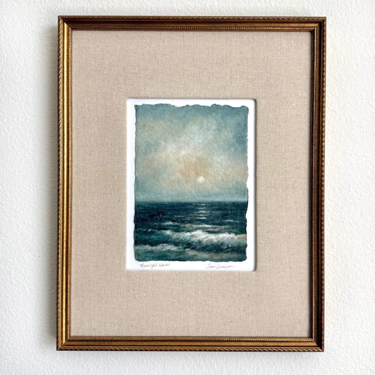 "Moonlight Waves" - Original Painting in blue by Sara Swanson