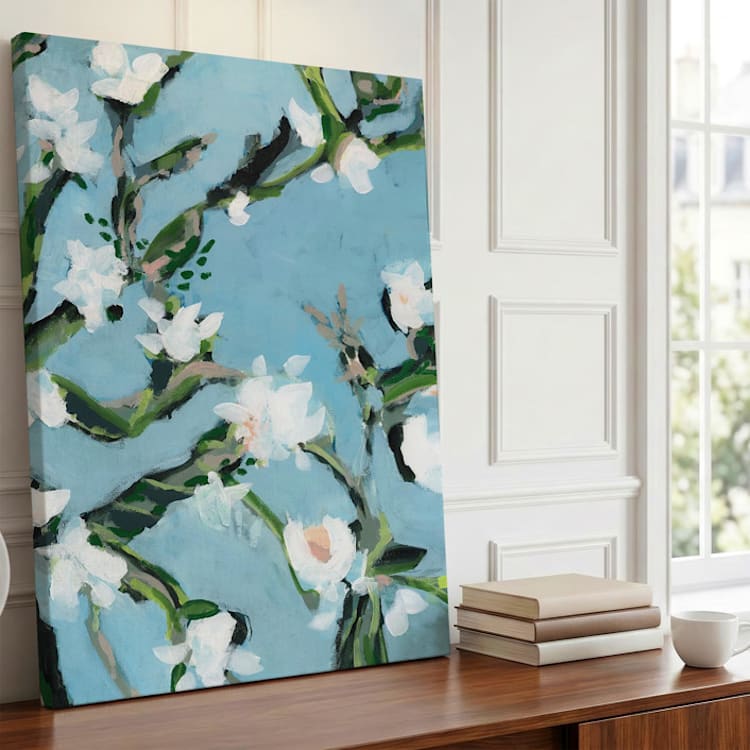 ""Ishtar"- 24 x 36" - Original Painting" - Original Painting in blue by Green Barn Studio