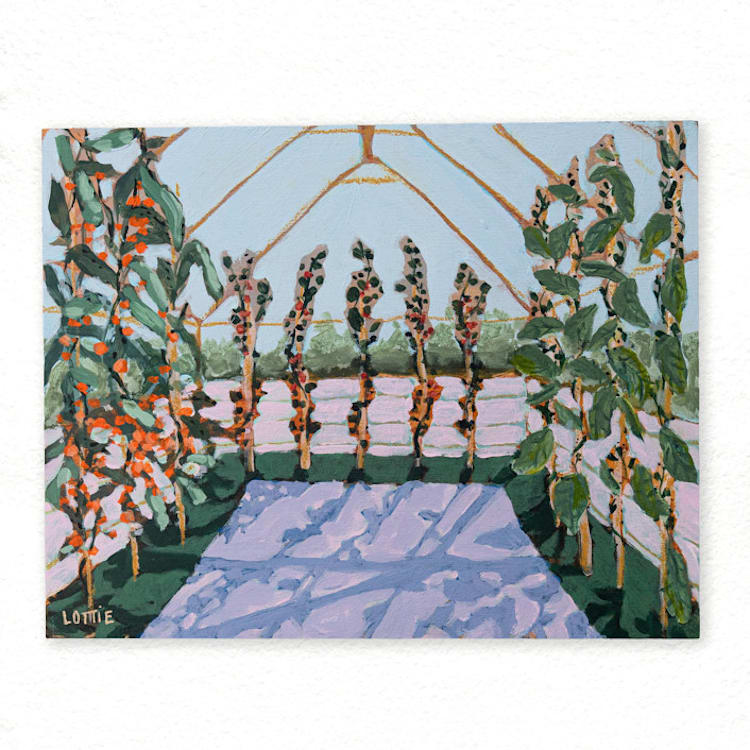 "Orangerie" - Original Painting in orange by Lottie Aldarwish