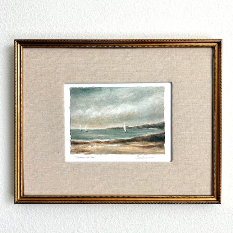 "Summer at Sea" - Original Painting in blue by Sara Swanson