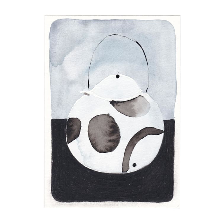 "Vessel Study - Teapot" - Original Painting in black by Danushka Abeygoda