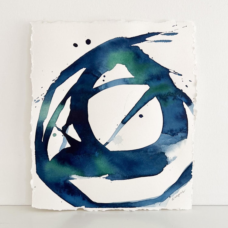"language of water" - Original Painting in blue by Mary Gaspar