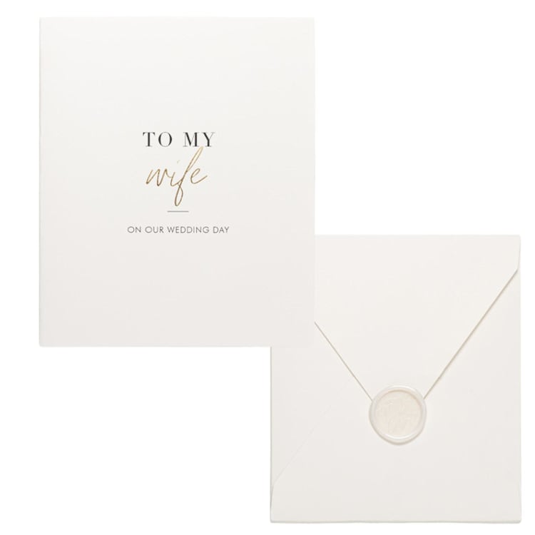 "Spouse Greeting Card- Wife" - Bridesmaid Gifts in white by Plan Chicly