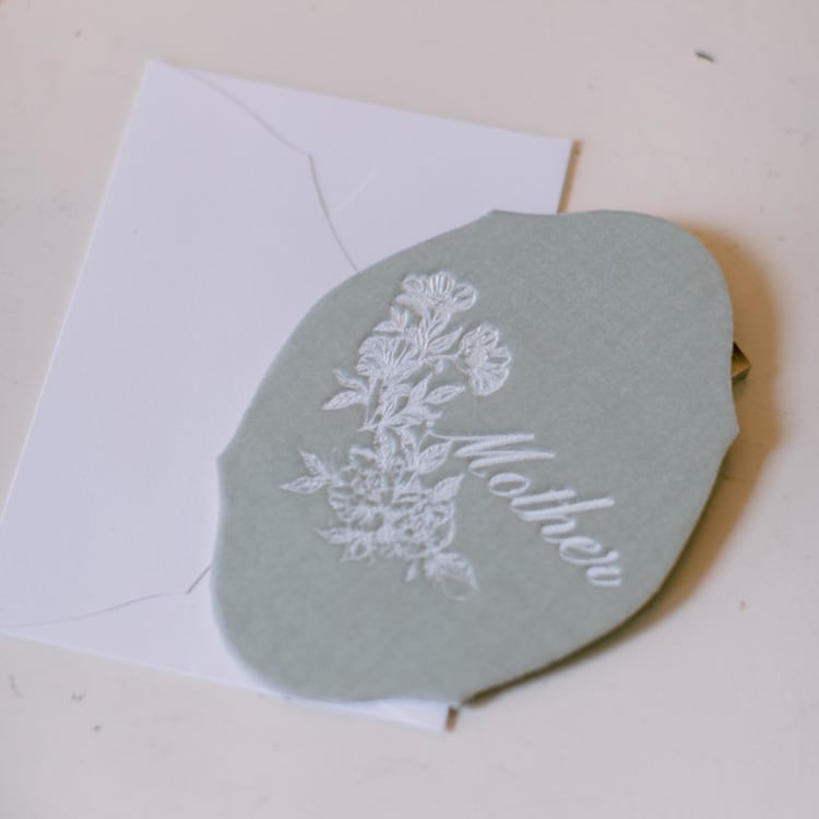 "Mother Card - Sea Green" - Bridesmaid Gifts in green by Velvet Raptor