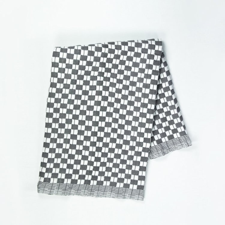 "Suzani Black and White Quilted Cotton Throw Blanket" - Blankets and Throws in black by Archive New York