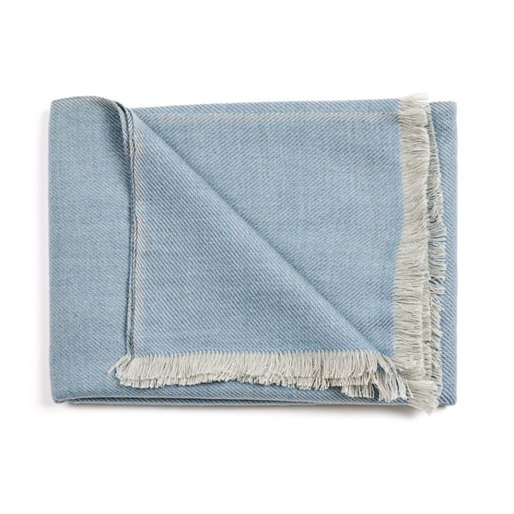 "Moonlight Merino Throw" - Blankets and Throws in blue by Anjali Purohit