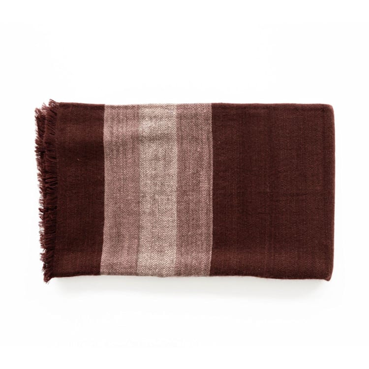 "Resin Merino Dark Maroon Handwoven Plush Blanket / Bedspread" - Blankets and Throws in red by Anjali Purohit