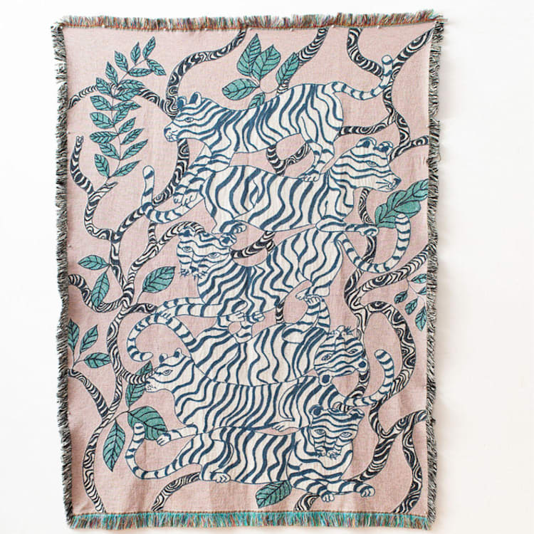 "Lavender Tigers Blanket" - Blankets and Throws in purple by Olivia Wendel
