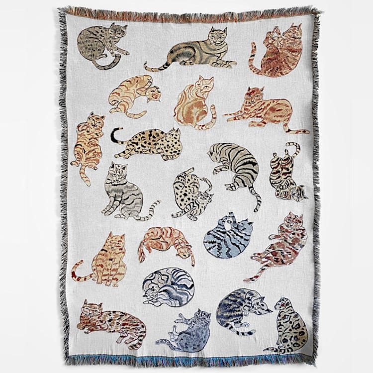 "Chill Cats Blanket" - Blankets and Throws in multicolorassorted-colors by Olivia Wendel