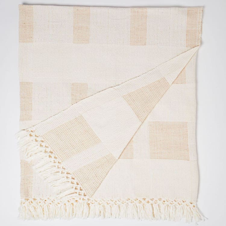 "Sumapaz Large Throw in Nieve Cream" - Blankets and Throws in beige by Tatiana Ordoñez