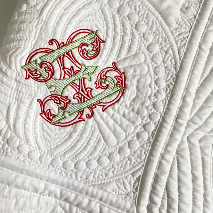 "Heirloom Personalized Baby Quilt" - Blankets and Throws in white by Virginia Marcello