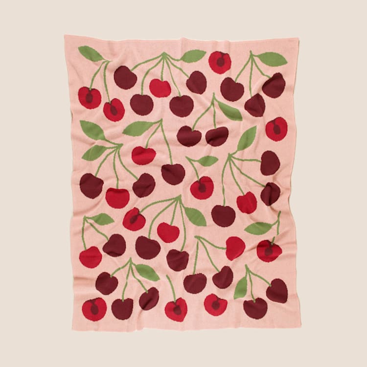 "Cherry Throw Blanket" - Blankets and Throws in red by Superstitchous