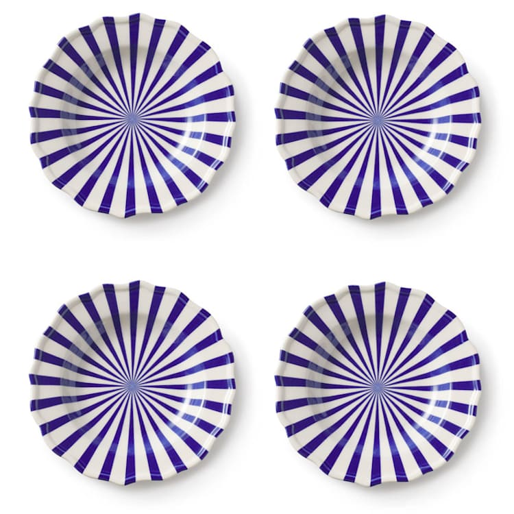 "Mafalda Pasta Bowl Set of 4" - Dining Bowls in blue by Maison Madison