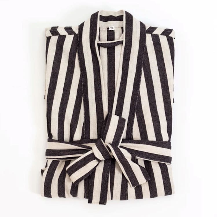 "Turkish Zebra Bath Robe - Extra Large" - Bath Robes in black by Powered By People