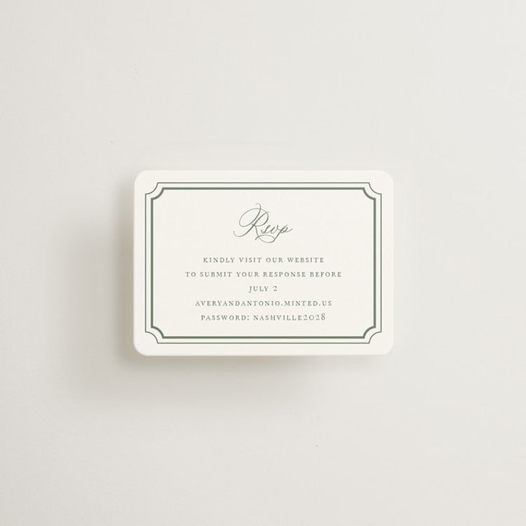 "Avery" - Mini Enclosure Cards in Sage by Jennifer Postorino - Front
