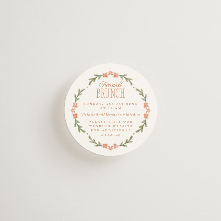 "Vintage Sketched" - Mini Enclosure Cards in Persimmon by Jenna Holcomb - Front