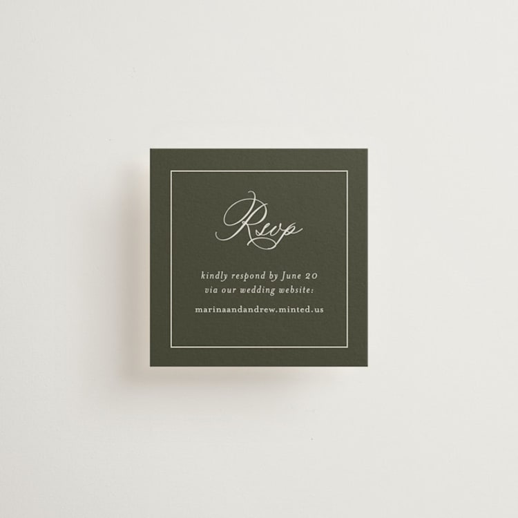 "Refined" - Mini Enclosure Cards in Deep Olive by Nicole Walsh - Front