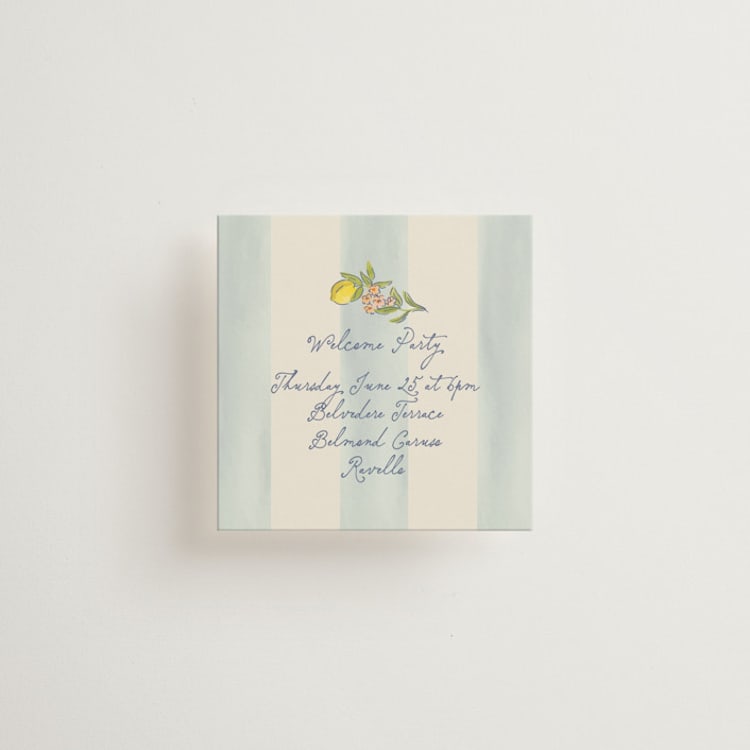 "Amalfi Coast Wedding" - Mini Enclosure Cards in Aqua by Chris Griffith - Front