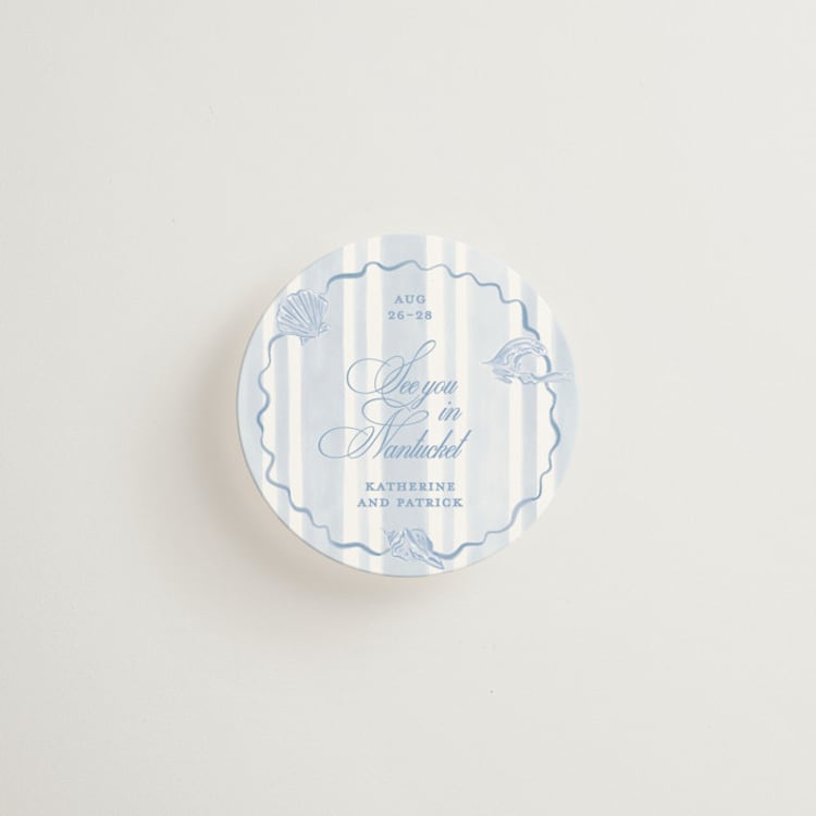 "Coastal crest" - Mini Enclosure Cards in Ocean by Creo Study - Front