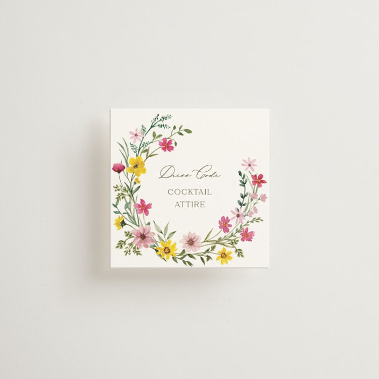 "Wildflower wreath" - Mini Enclosure Cards in Peony by Yaling Hou Suzuki - Front