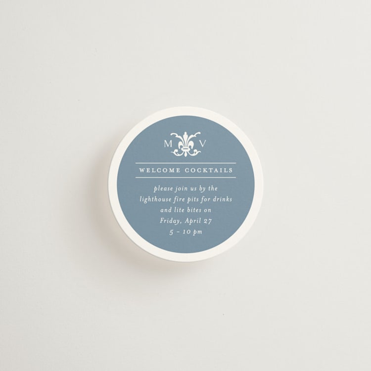 "Coastal Charm" - Mini Enclosure Cards in Dusty Blue by Jennifer Postorino - Front