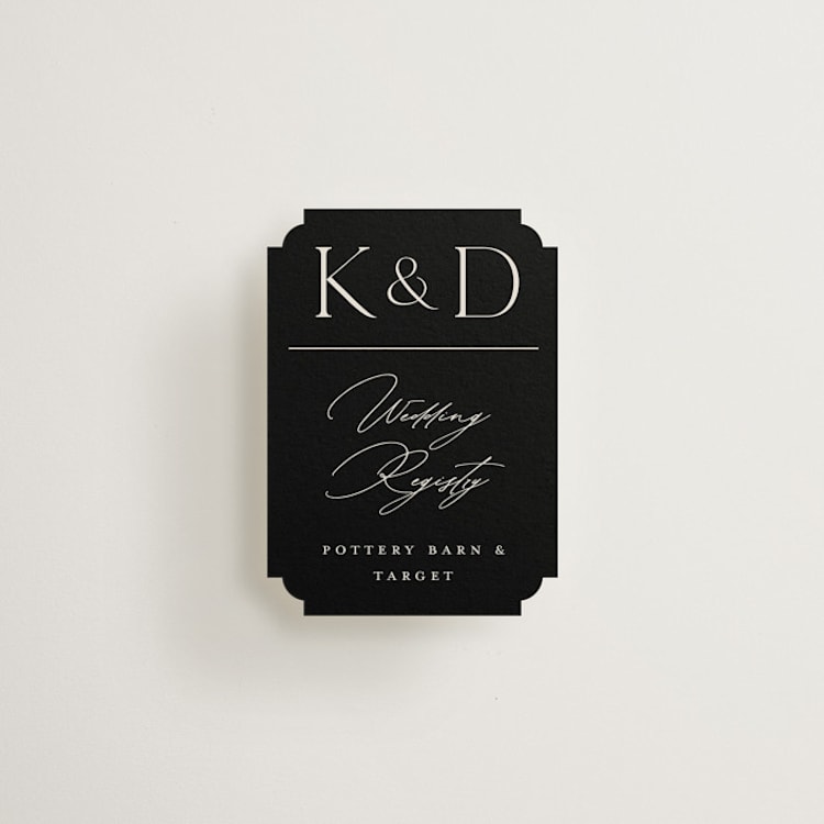 "Modern Monogram" - Mini Enclosure Cards in Ecru by Erica Krystek - Front