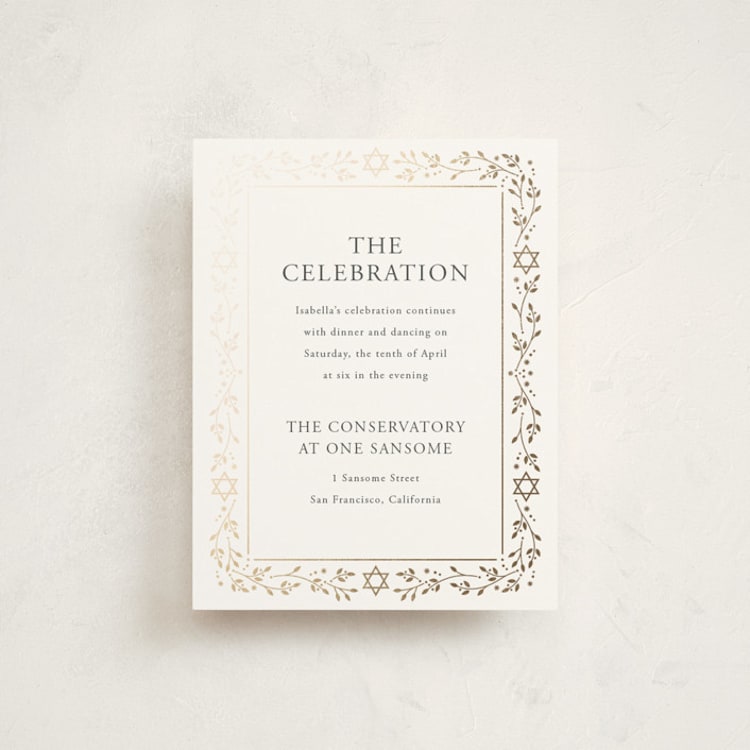 "Hanukkah star" - Mitzvah Reception Cards in Snow by Ana de Sousa - Front