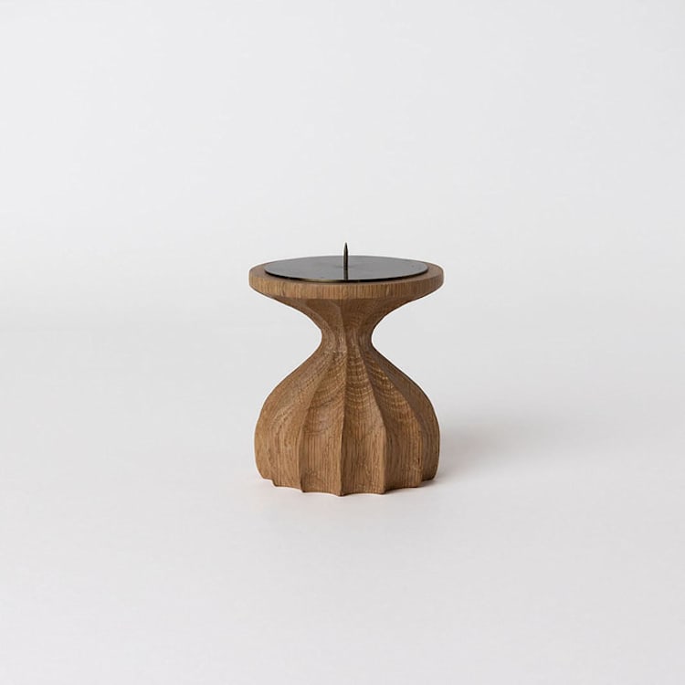 "Natural Short Pillar Candle Holder" - Candles and Holders in brown by HOUSE of REVELRY
