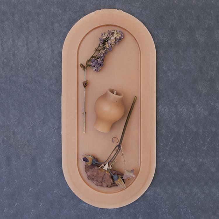 "Blush Wax Tray" - Candles and Holders in pink by Danielle Gaito
