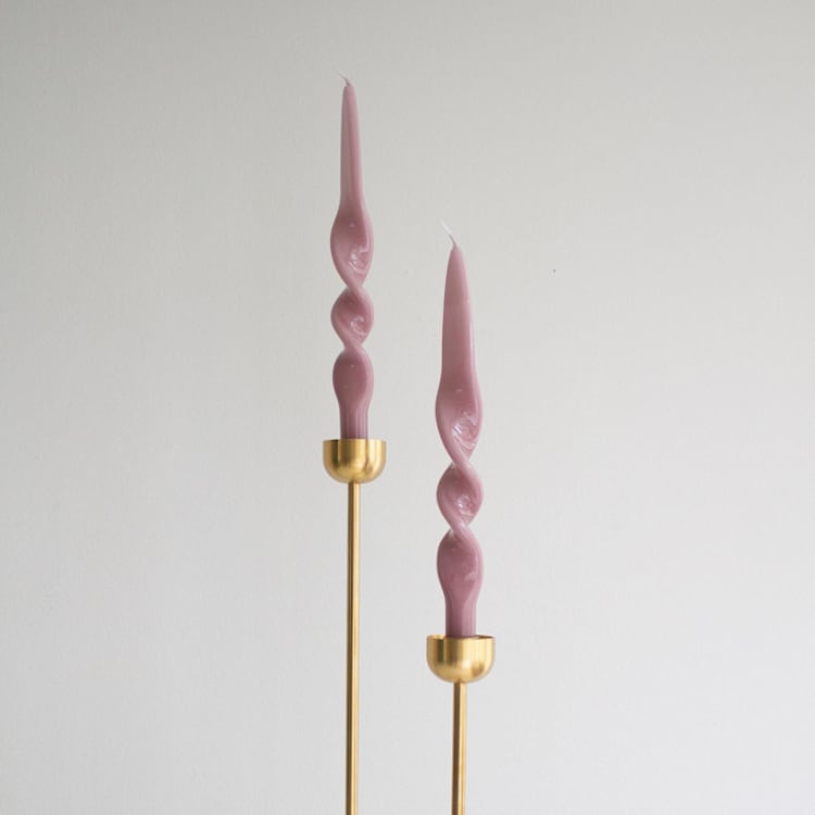 "Taper Candle Set (MAUVE)" - Candles and Holders in purple by the parmatile shop