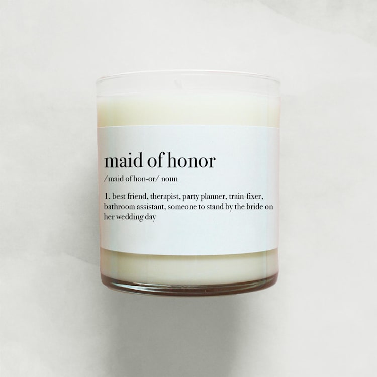 "Maid of Honor Definition Soy Candle | 10.5oz Candle" - Candles and Holders in clear by Aria Bella Candles