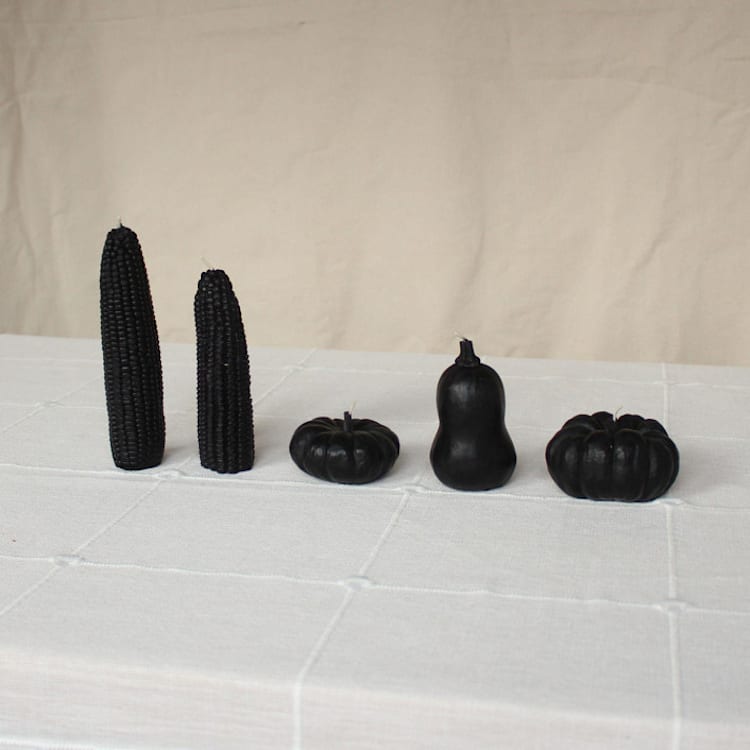 "Blackberry - Harvest Table Bundle Beeswax Candles" - Candles and Holders in black by Happy Organics