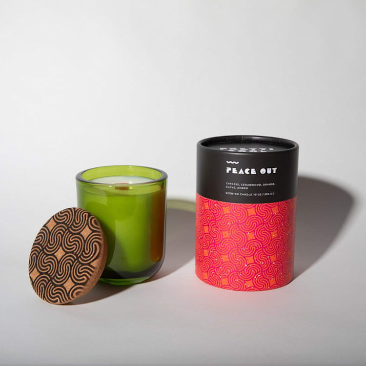 "Candle - Peace Out" - Candles and Holders in green by Pretti.Cool