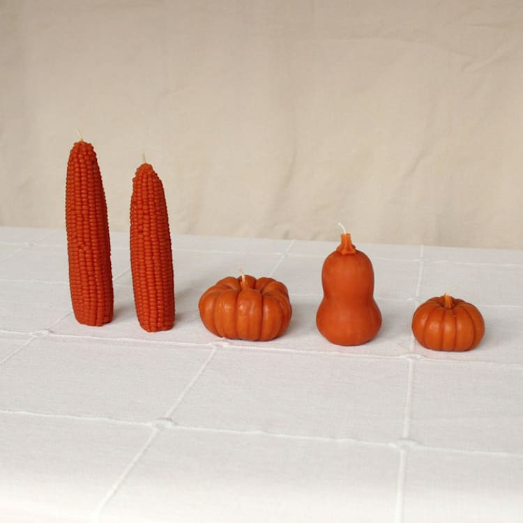 Maple Leaf - Harvest Table Bundle Beeswax Candles by Happy Organics