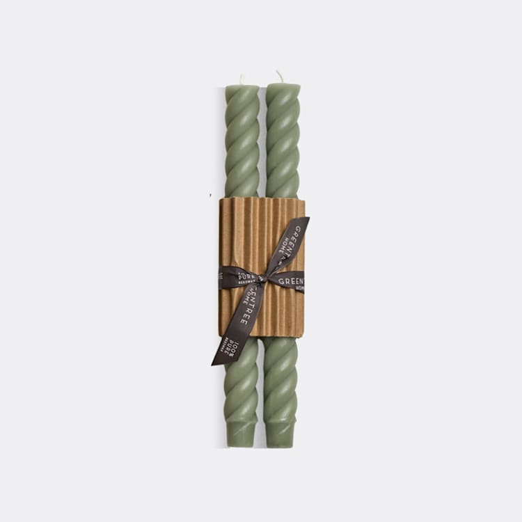 "Rope Taper candles 100% Beeswax - Eucalyptus" - Candles and Holders in green by Jessie Green