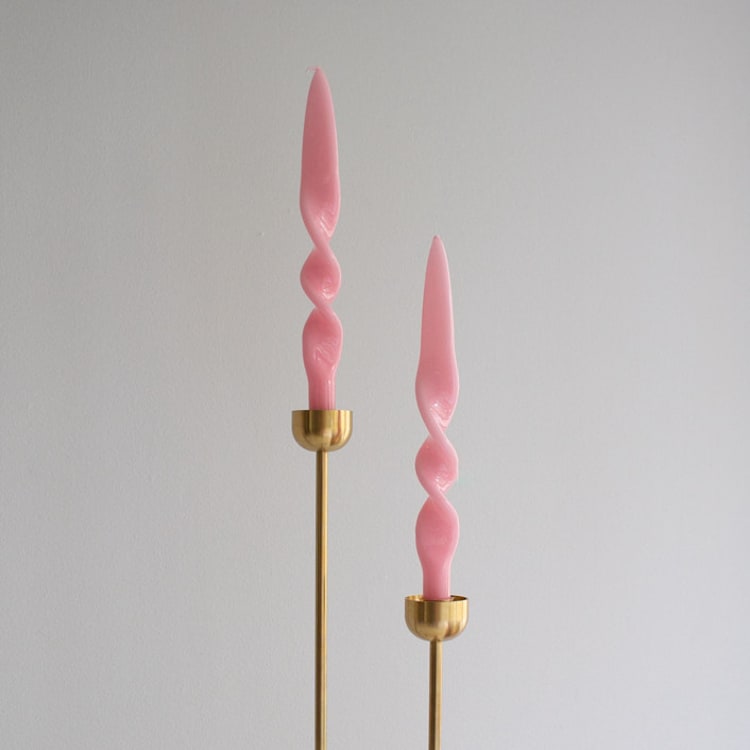 "Taper Candle Set (PINK)" - Candles and Holders in pink by the parmatile shop