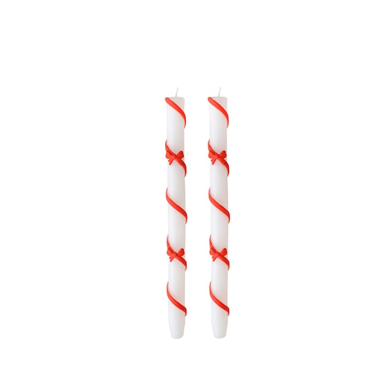"Red Coquette Taper Candles - Set of 2" - Candles and Holders in red by Jollity and Co