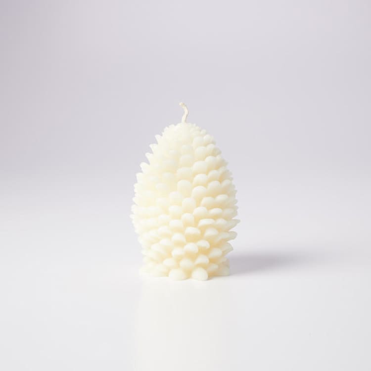 "Jumbo Cone 100% Beeswax Sculptural Candle - CREAM" - Candles and Holders in white by Jessie Green