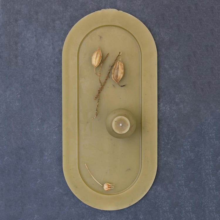 "Green Wax Tray" - Candles and Holders in green by Danielle Gaito