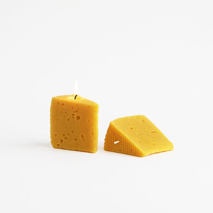 "Blue Cheese Beeswax Candle" - Candles and Holders in yellow by Artifaqt