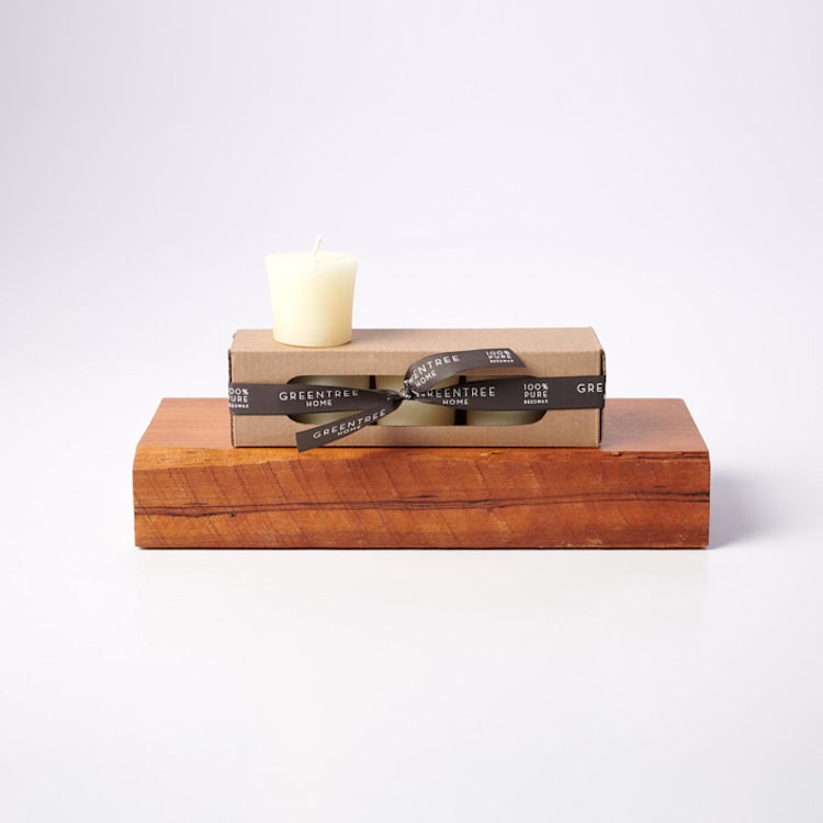 "Votives 100% Beeswax (set of 4) - Cream" - Candles and Holders in white by Jessie Green