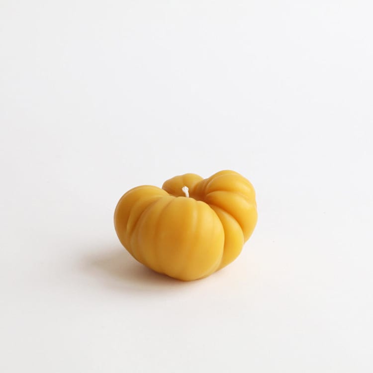 "Yellow Heirloom Tomato Beeswax Candle" - Candles and Holders in yellow by Artifaqt