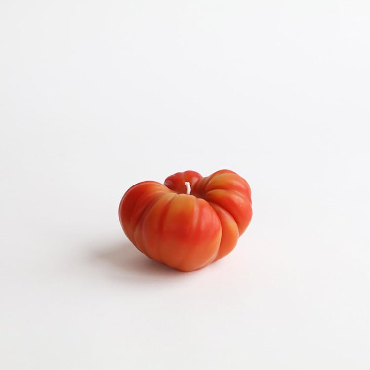 "Orange Heirloom Tomato Beeswax Candle" - Candles and Holders in orange by Artifaqt