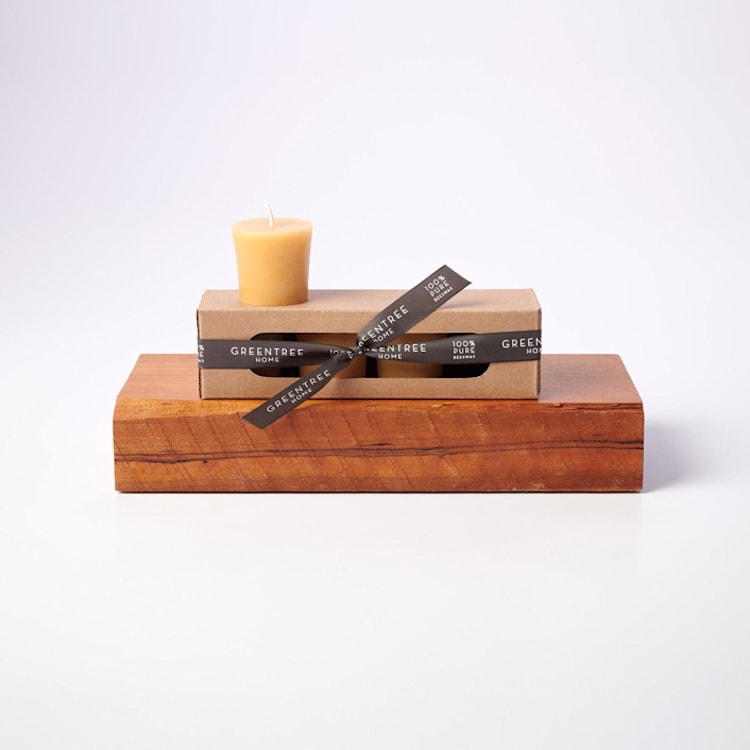 "Votives 100% Beeswax (set of 4) - Natural" - Candles and Holders in natural by Jessie Green